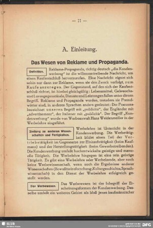 Das Wesen vonn Reklame und Propaganda