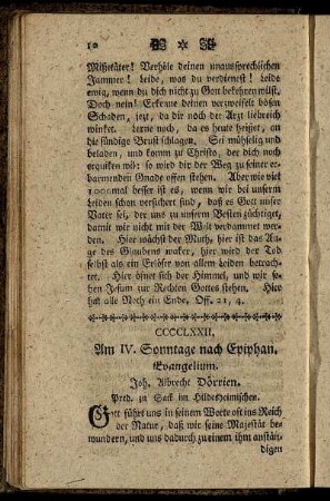 CCCCLXXII. Am IV. Sonntage nach Epiphan. Evangelium.