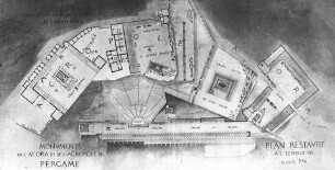 Rekonstruktionszeichnung des Gesamtplans der Akropolis von Bergama