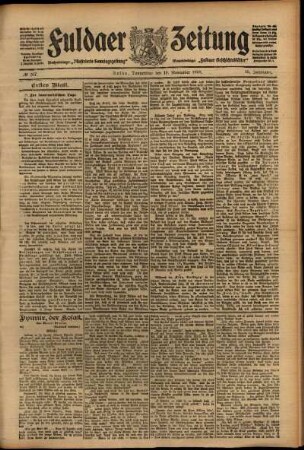 Erste Ausgabe vom Donnerstag, den 19. November 1908.