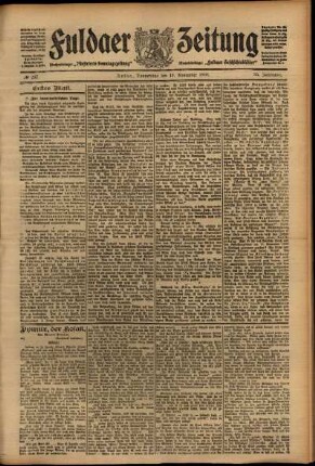 Erste Ausgabe vom Donnerstag, den 19. November 1908.