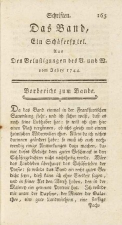 Das Band, Ein Schäferspiel.
