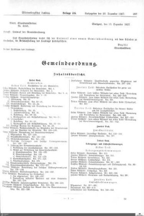 Entwurf einer neuen Gemeindeordnung