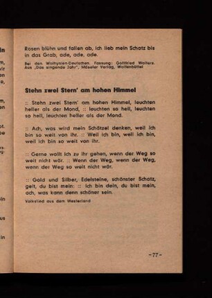 Stehn zwei Stern am hohen Himmel