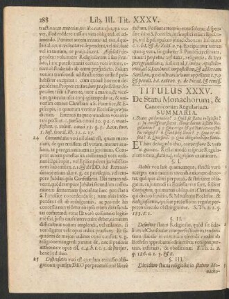Titulus XXV. De Statu Monachorum, & Canonicorum Regularium