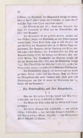 Die Erdoberfläche und ihre Haupttheile