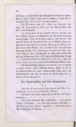 Die Erdoberfläche und ihre Haupttheile