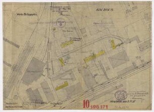 Werks-Teillageplan [Brikettfabrik], Lageplan zur Werkstatterweiterung