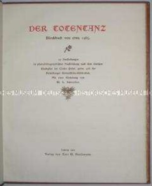 Faksimiledruck eines Blockbuchs mit Darstellungen des Totentanzes aus dem Jahre 1465