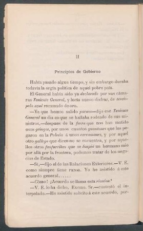 II - Principios de gobierno