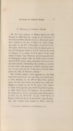 II. Discovery of Tasman's Islands.