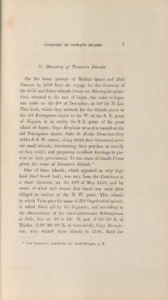 II. Discovery of Tasman's Islands.