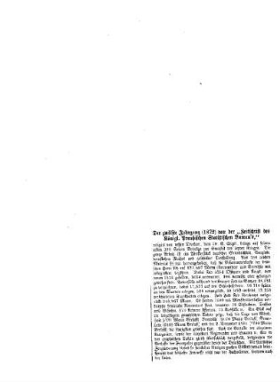 Der zwölfte Jahrgang (1872) von der "Zeitschrift des Königl. Preußischen Statistischen Bureau's,"