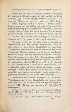 Ueber die Benützung eines Auszuges der Lex romana Visigothorum im Landrechte des sogenannten Schwabenspiegels