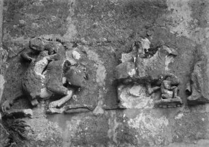 Obergeschoss, Strebepfeiler rechts: Samson und Heiliger Konstantin