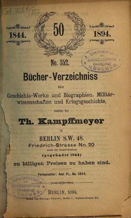 Bücher-Verzeichniss. 352. 1894