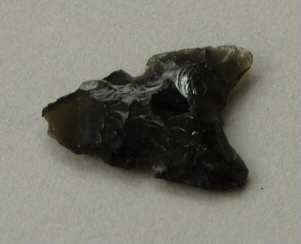 Arrowhead made from obsidian