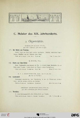 C. Meister des XIX. Jahrhunderts (Nr. 107-178)