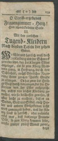 III. Mit den zierlichen Tugend-Kleidern