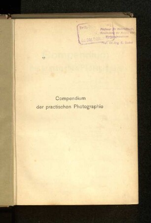Compendium der practischen Photographie