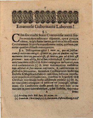 De necessitate consecrationis nuptialis exercitatio acad.