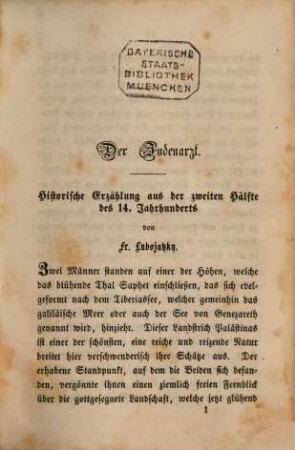 Licht- und Schattenbilder : Novellen, 1. Schattenbilder