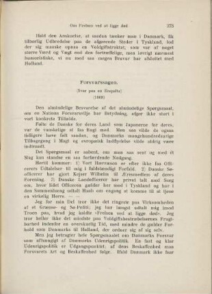 Forsvarssagen. (Svar paa en Enquête) (1908)