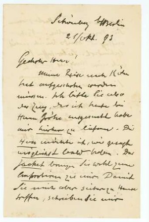 Korrespondenz von Georg Theodor Ledebour an Unbekannt