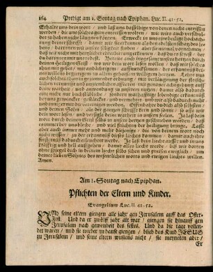 Am 1. Sontag nach Epiphan. Pflichten der Eltern und Kinder