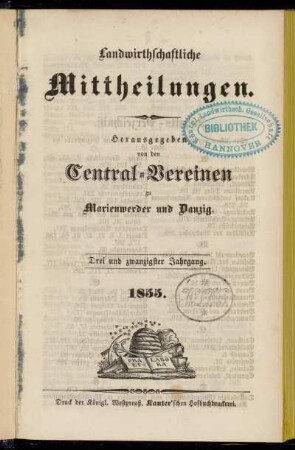 23: Mittheilungen der Landwirthschaftlichen Central-Vereine zu Marienwerder und Danzig