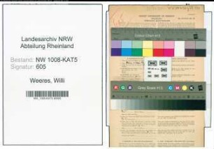 Entnazifizierung Willi Weeres , geb. 08.04.1904 (Techn.Kaufmann)