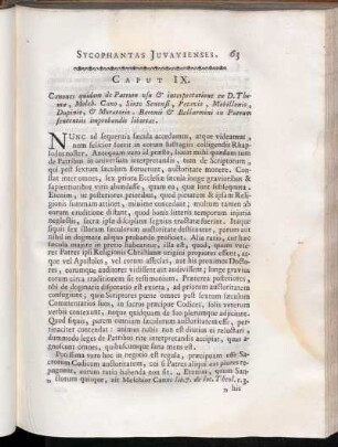 Caput IX. Canones quidam de Patrum usu & interpretatione ex D. Thoma, Melch. Cano, Sixto Senensi, [...]