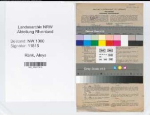 Entnazifizierung Aloys Rank, geb. 07.02.1892 (Bankangest.)
