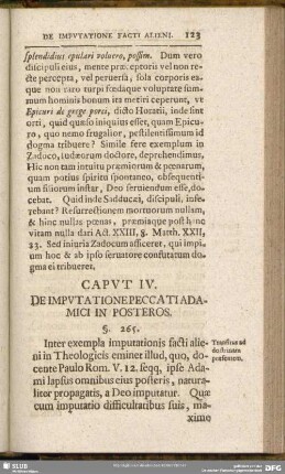 Caput IV. De Imputatione Peccati Adamici in Posteros
