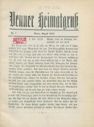 1.1916: Venner Heimatgruss