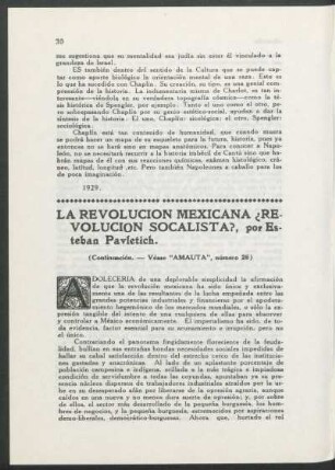 La revolución mexicana, ¿revolución socialista? - (Continuación)