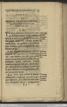 Caput V. De Ordine Praeparationis, Ratione Omnium Viscerum