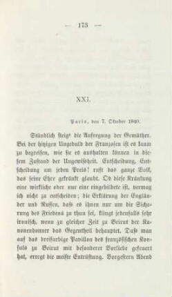 XXI. [Steigende Gefahr eines europäischen Krieges]