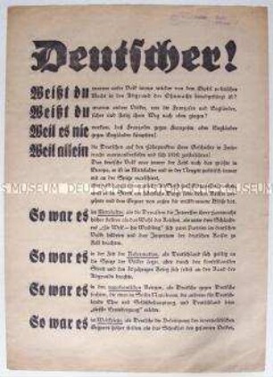 Propagandaflugblatt zur Volksabstimmung über den "Anschluß" Österreichs