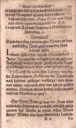 Das Sechszehnde Capittel Von den ZwischenReimen reimReimen, Inreimen und Wandelreimen.