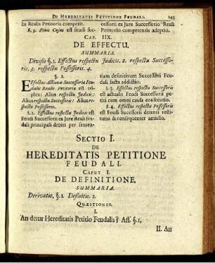 Sectio I. De Hereditatis Petitione Feudali.