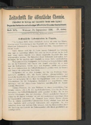 Heft XIX. Weimar, 24. September 1898.