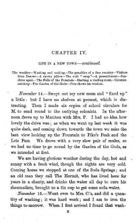 Fountain - Starting a reading-room - Colonist-catching - The Garden of the Gods - Pete shows his wisdom