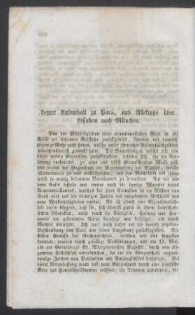 Letzter Auftenthalt zu Pará, und Rückreise [...].