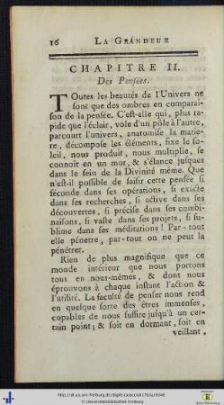 Chap. II. Des Pensées.