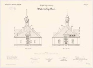 Kavallerie-Kaserne, Krefeld Wirtschaftsgebäude: S-, N-Ansicht 1:100