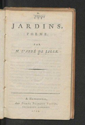 Les Jardins, Poeme