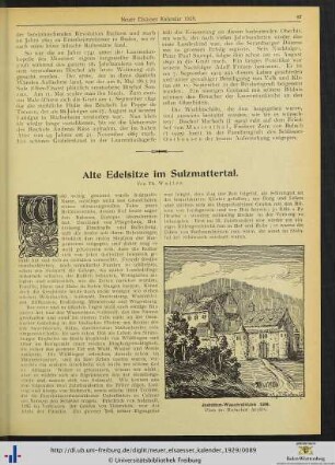Alte Edelsitze im Sulzmattertal.