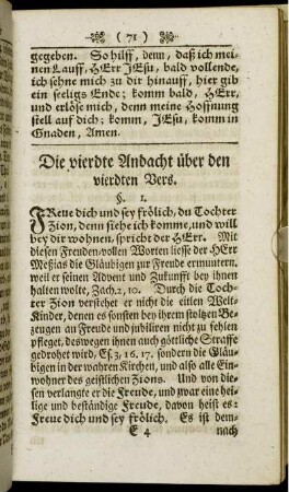 Die vierdte Andacht über den vierdten Vers.