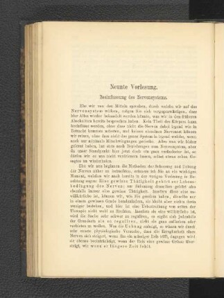 Neunte Vorlesung. Beeinflussung des Nervensystems.
